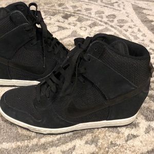Black nike heeled shoes